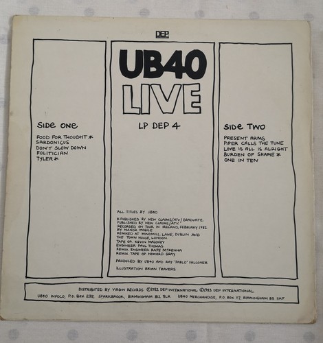 Ub40 live vinyl 1983 - live., vinyl.