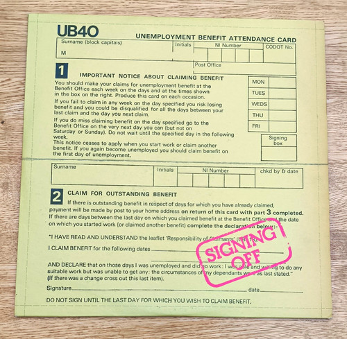 Ub40 signing off - signing,