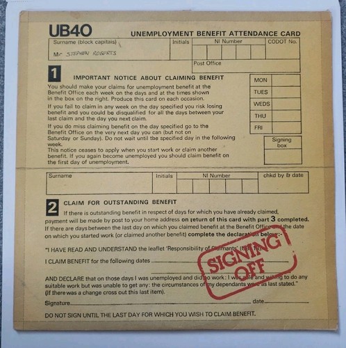 Ub40 signing off - off, lp
